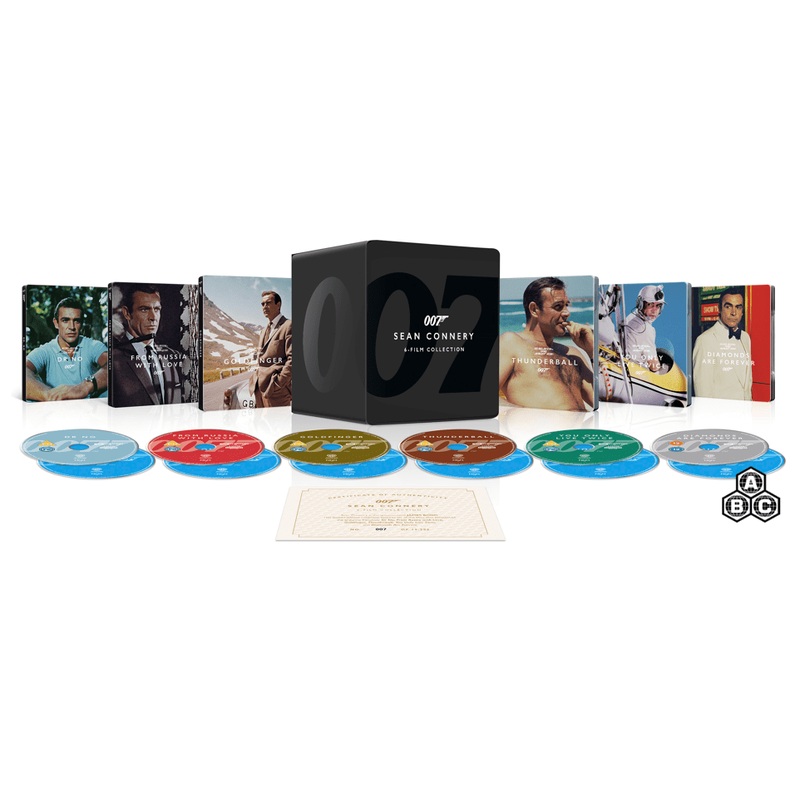 James Bond: Sean Connery 6-Film Collection (4K UHD, UK Limited Edition Library Case Steelbook Set, Region Free) *see note