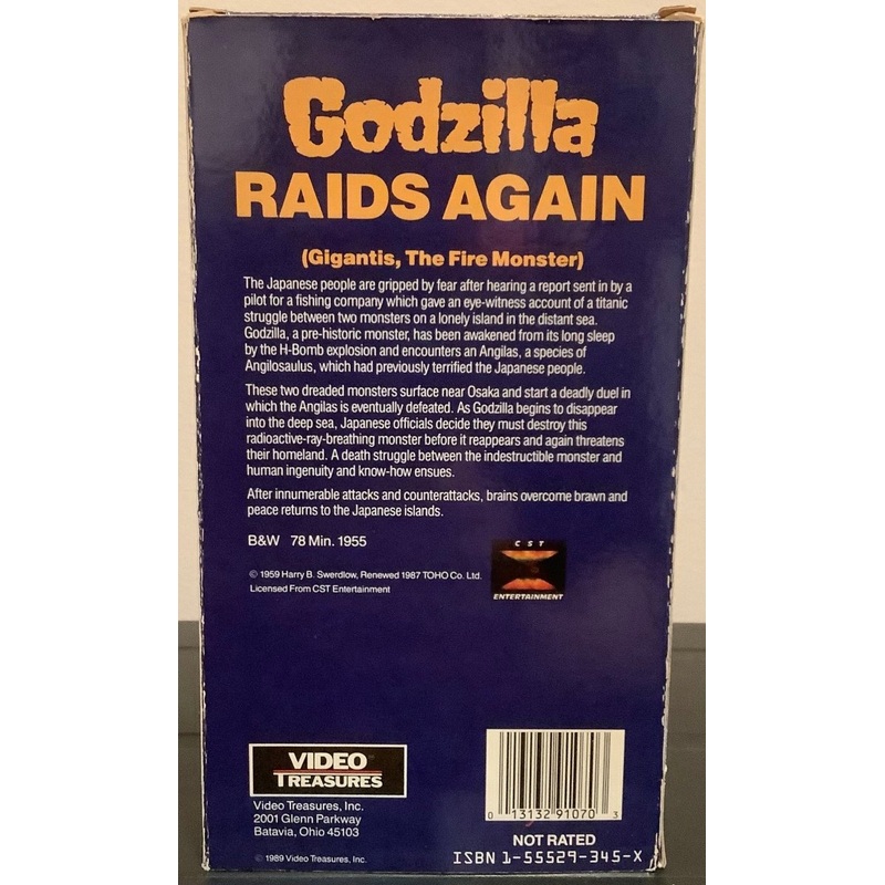 Godzilla Raids Again VHS