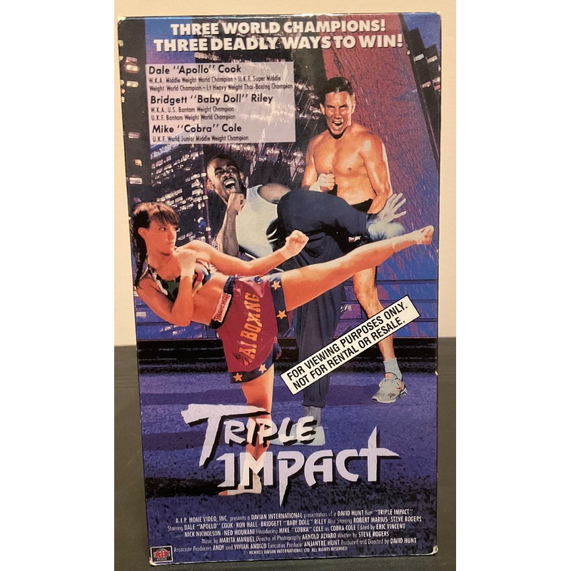 Triple Impact/ Sudden Thunder VHS ***SCREENER COPY***